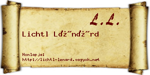 Lichtl Lénárd névjegykártya
